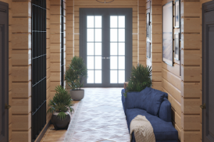 Коридор отеля в Карелии