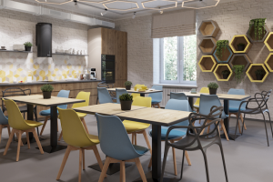 Кухня-столовая в офисе СМС центра
