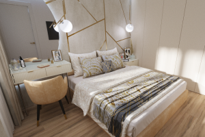 Дизайн и 3д визуализация спальни