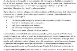 Higher Education at Fort Worth