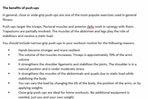 Triceps training - Close-grip push-ups