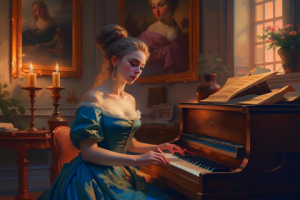 Девушка играющая на пианино