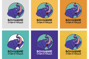 Логотип для компании "Большие пицца и суши"