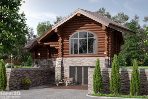 Баня с цоколем