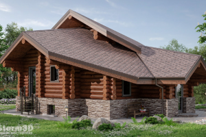 Баня с цоколем