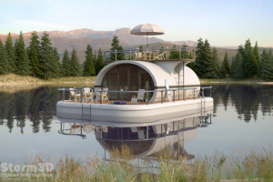 Дом на понтоне - День