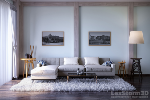 Интерьер. Скандинавский стиль. Визуализация.