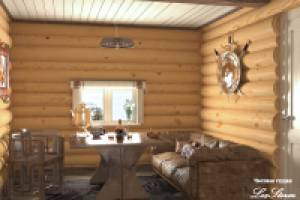 Баня из бревна- интерьер