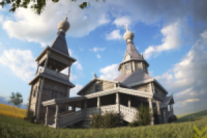 Деревянная церковь в псевдорусском стиле 2 ракурс