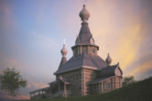 Деревянная церковь в псевдорусском стиле 3 ракурс