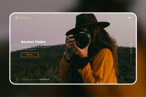 Landing page for photographer Rachel Claire