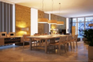 Дизайн кухни-столовой (3d визуализация)