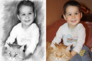 стилизация фотографии под рисунок простым карандашом