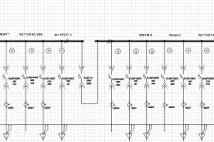 Однолинейная схема электроснабжения цеха по производству мясных