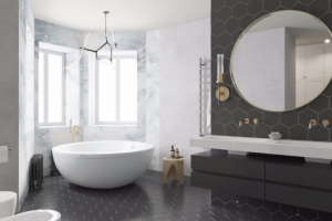 Ванная в загородном доме в дер. Колонтаево