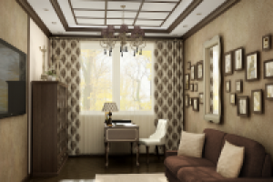 Кабинет в коричневых тонах