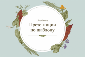 Презентация по шаблону