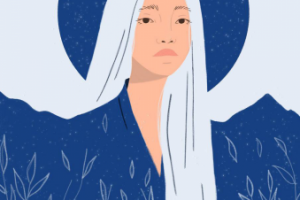 Девушка в синем