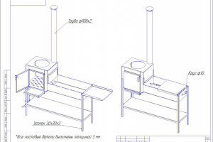 Мангал с печью