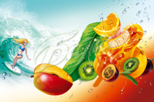 иллюстрация к упаковке фруктового мороженого