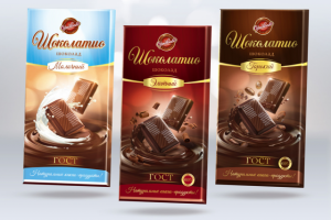 Дизайн серии этикета для ТМ "Шоколатио" (6 SKU)