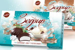 Дизайн упаковок зефира к новогодним праздникам