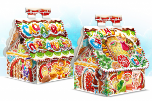 Подарок "Пряничный домик". Иллюстрация, дизайн.