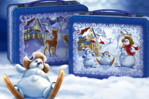 Новогодний подарок "Снеговички". Иллюстрация, дизайн.