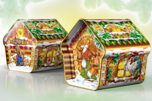 Новогодний подарок "Теремок". Иллюстрация, дизайн.