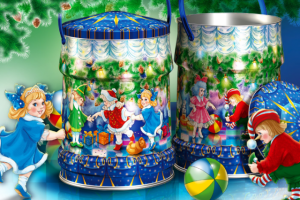 Новогодний подарок "Карусель". Иллюстрация, дизайн.