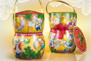 Новогодний подарок "Сыр и мышки". Иллюстрация, дизайн.