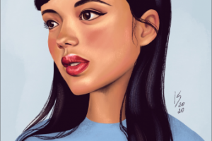 Растровый цветной портрет на ipad