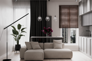 Кухня-гостиная в стиле минимализм