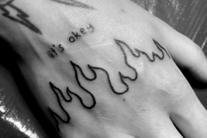 Тату графика, лайнворк, надписи