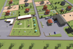 Визуализация загородного поселка