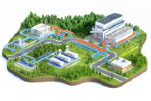 Визуализация схемы коммуникаций  территории предприятия