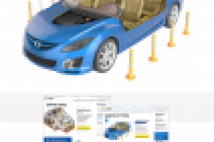 3D Иллюстрация машины в разрезе