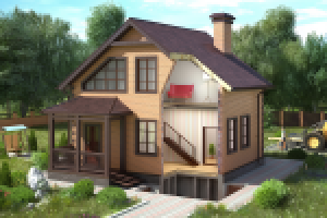 Иллюстрация коттеджа  в разрезе