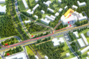 Модель схемы проезда до склада через шоссе