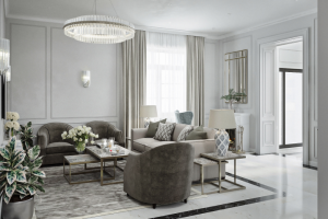 Интерьер гостиной в частном доме