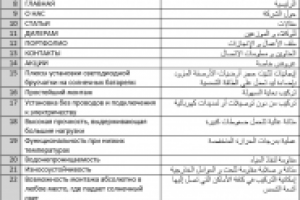 Арабский таблица