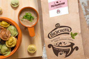 Дизайн упаковки пельменей ТМ "Вкуснота еда"