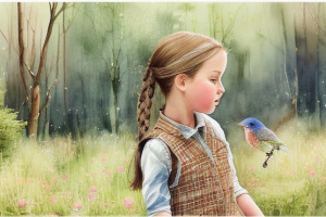 Девочка и птица 3