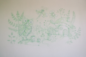 Роспись стен в классах детского центра "Развитие".