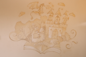 Роспись стен в классах детского центра "Развитие".