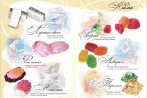 Страница из каталога кондитерской фабрики "Клема"