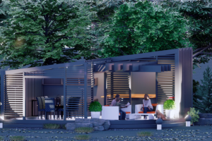 Пергола в стиле Хай-тек