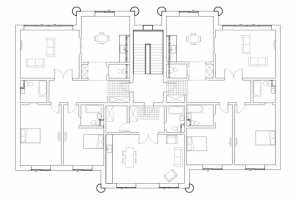 План дома средней этажности (Строчная секция)