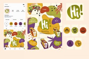 Макет дизайна инстаграма.