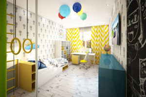 Дизайн интерьера, квартира в Москве. Детская